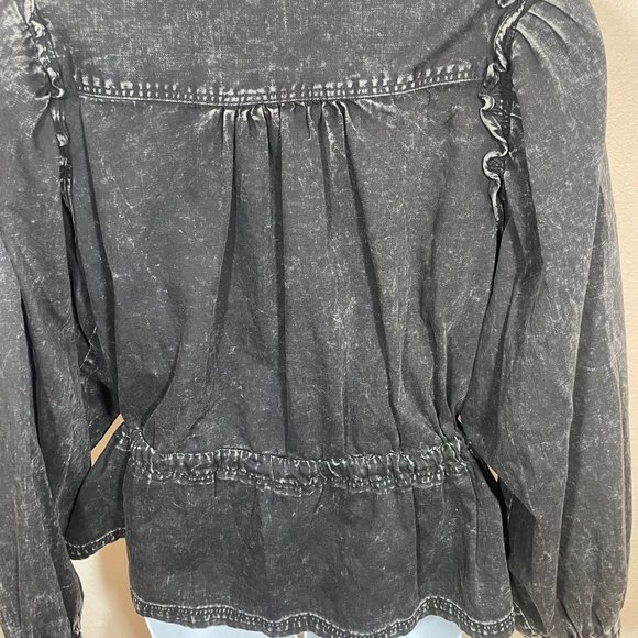 Free People Washed Black Jean Jacket - Picture 5 of 13